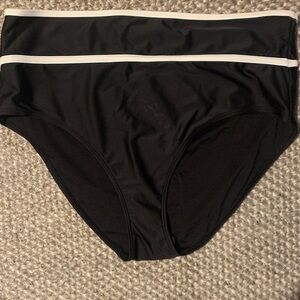 Old Navy Black and White High-Waisted Bikini Bottoms